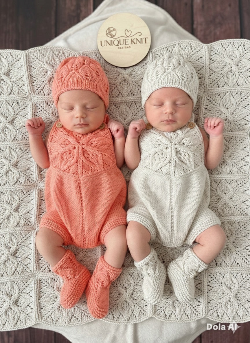 "Starlight” 3 Piece Knitting pattern set for Reborn doll 16 -22” or 0-3 Month Old Baby
