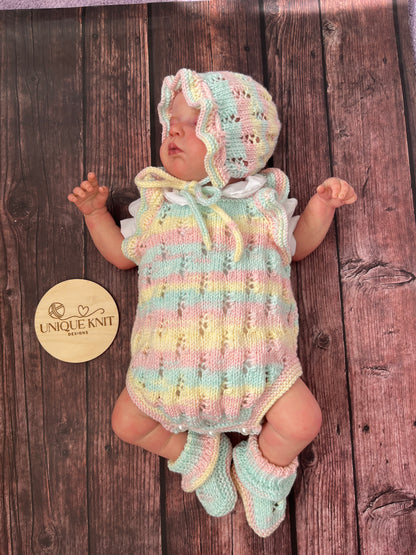 "Caz” Multi Piece set knitting pattern for reborn doll 16-22" or 0-3 month old baby
