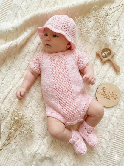 "Pearl” Romper Knitting pattern for Reborn doll 16 -22” or 0-3 Mth Old Baby