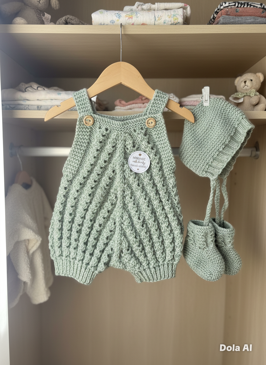 "Lupin” Romper Knitting pattern for Reborn doll 16 -22” or 0-3 Mth Old Baby