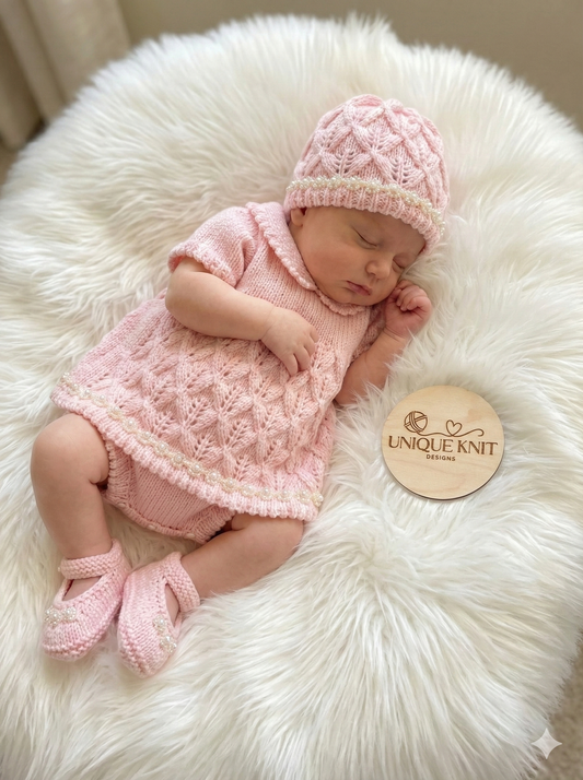 "Carnation ” Angel Set Knitting pattern for Reborn doll 16 -22” or 0-3 Mth Old Baby