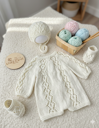 "Annabelle" Romper knitting pattern for reborn doll 16-22" or 0-3 Month old baby