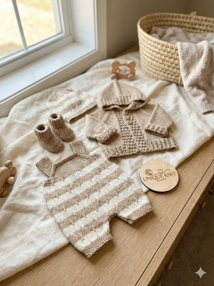 "Jack & Jill” Romper and Dress set Knitting pattern for Reborn doll 16 -22” or 0-3 Month Old Baby