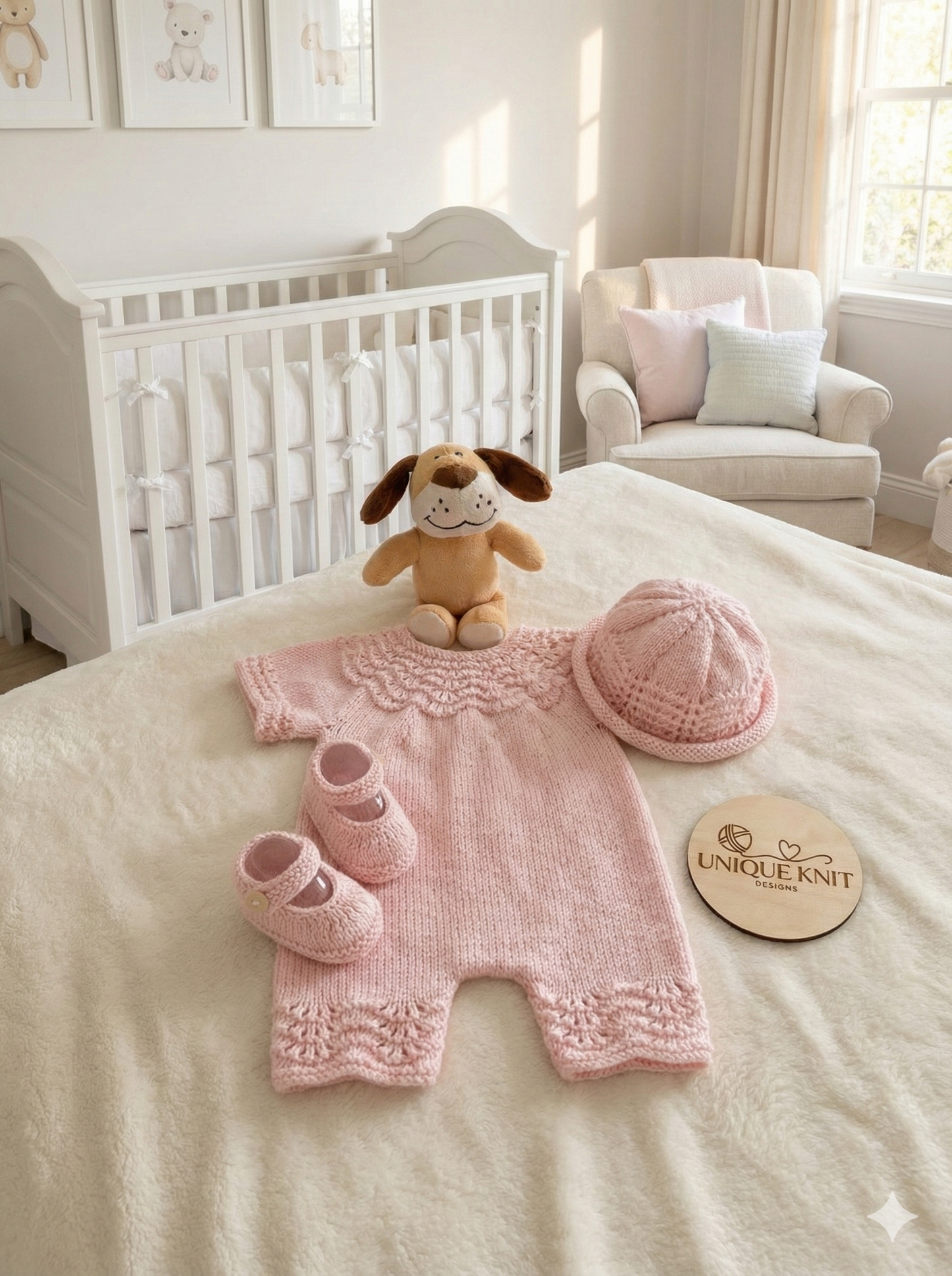 "Jasmine ” Romper Knitting pattern for Reborn doll 16 -22” or 0-3 Mth Old Baby