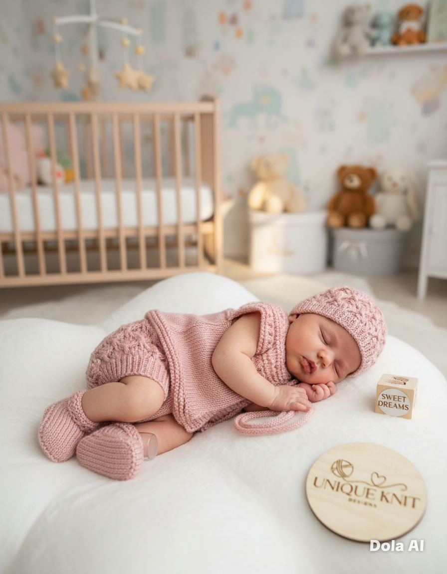 "Rianne” 4 Piece Knitting pattern set for Reborn doll 16 -22” or 0-3 Month Old Baby