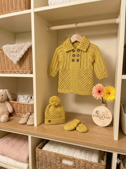 "Enchanted” 3 Piece Coat Set Knitting pattern for Reborn doll 16-22” or 0-3 Month Old Baby