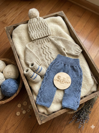 "Manhattan” 4 Piece Set Knitting pattern for Reborn doll 16-22” or 0-3 Month Old Baby