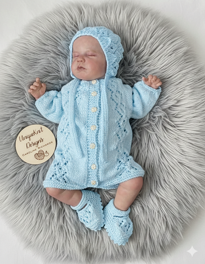 "Annabelle" Romper knitting pattern for reborn doll 16-22" or 0-3 Month old baby