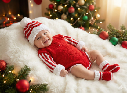 "Jingle Bells” Romper Knitting pattern for Reborn doll 16 -22” or 0-3 Month Old Baby
