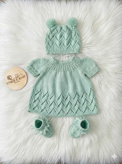 "Maggie” Multi-piece Knitting pattern for Reborn doll 16 -22” or 0-3 Month Old Baby