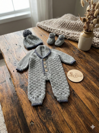 "Rupert” Romper Knitting pattern set for Reborn doll 16 -22” or 0-3 Month Old Baby