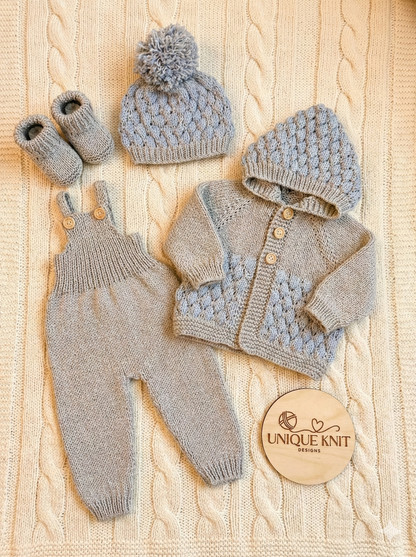 "Popcorn” 4 Piece set Knitting pattern for Reborn doll 16 -22” or 0-3 Month Old Baby