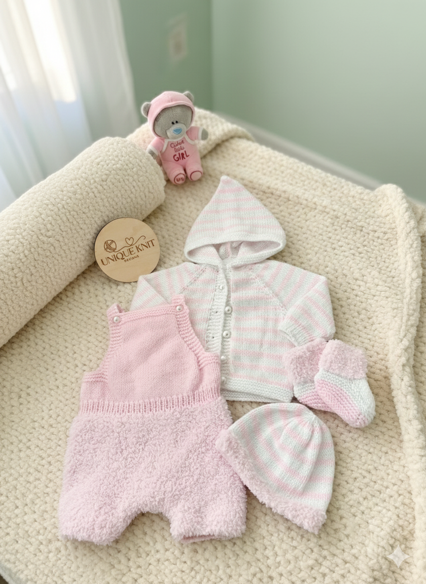 "Topaz” 4 Piece Set Knitting pattern for Reborn doll 18-22” or 0-3 Mth Old Baby