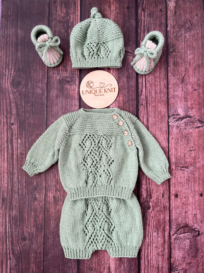"Jordan” 4 Piece Knitting pattern set for Reborn doll 16 -22” or 0-3 Month Old Baby