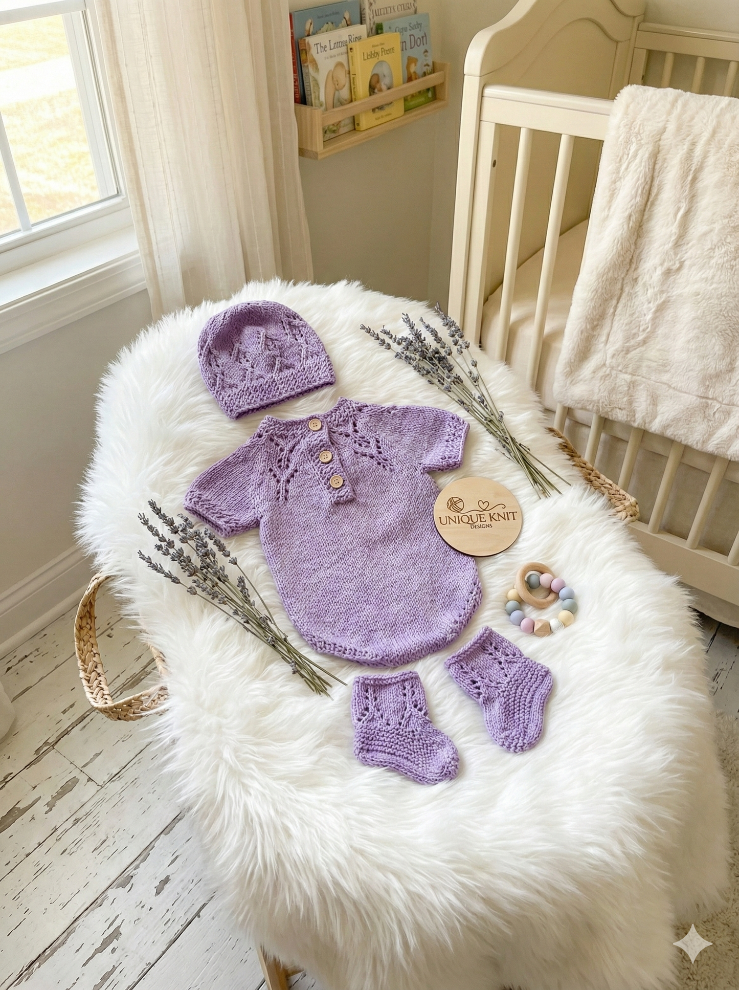 "Cherub" Romper knitting pattern for reborn doll 16-22" or 0-3 Month old baby