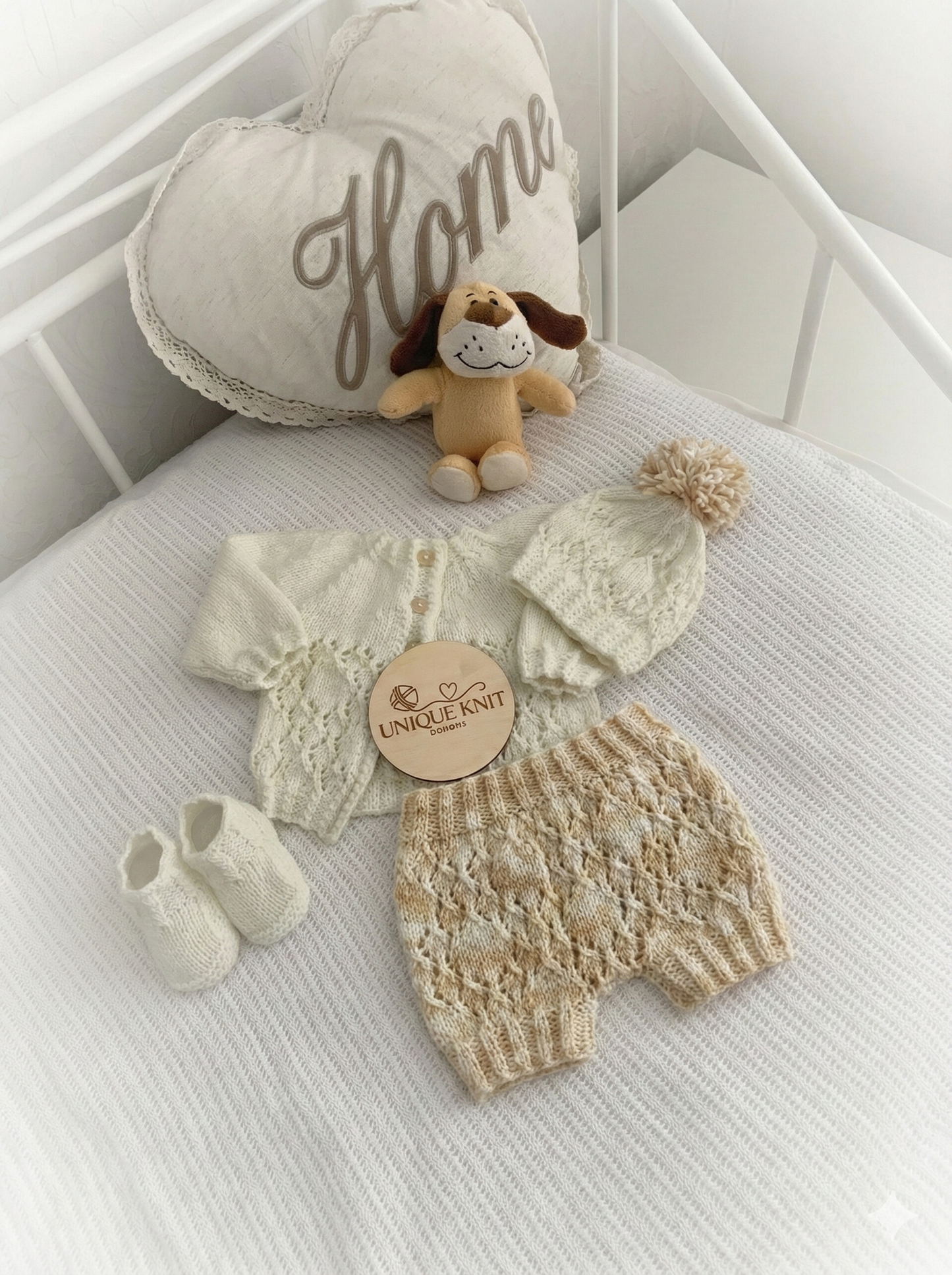 "Aster ” 4 Piece Set Knitting pattern for Reborn doll 16 -22” or 0-3 Mth Old Baby