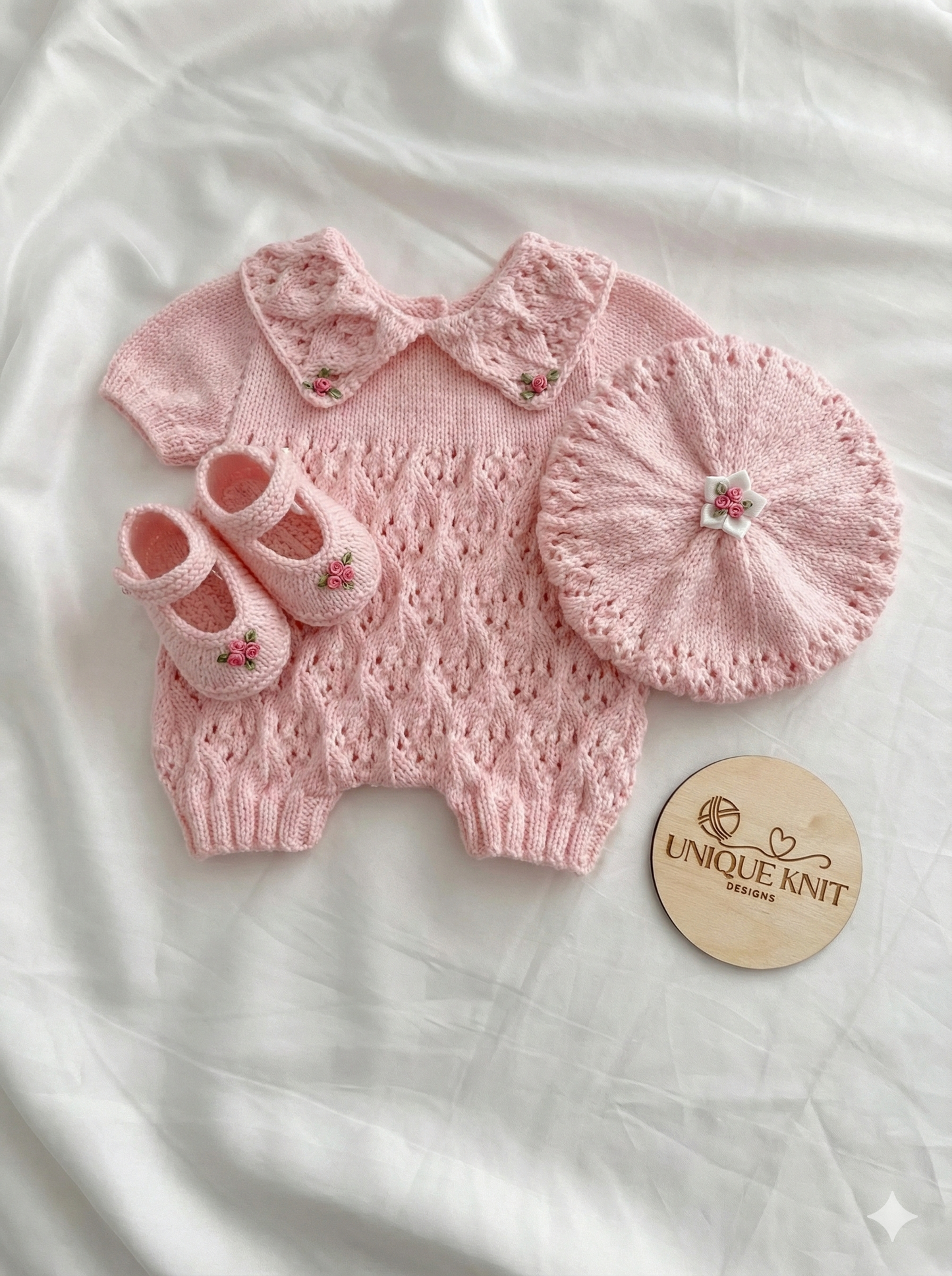 "Lillies ” Romper Knitting pattern for Reborn doll 16 -22” or 0-3 Mth Old Baby