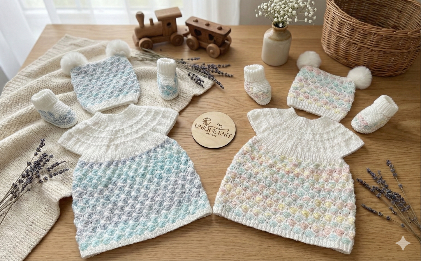 "Bubbles” 3 Piece Knitting pattern set for Reborn doll 16 -22” or 0-3 Month Old Baby
