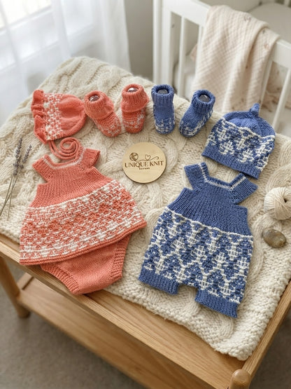 "Willis & Wendy” Multi-piece Knitting pattern for Reborn doll 16 -22” or 0-3 Month Old Baby