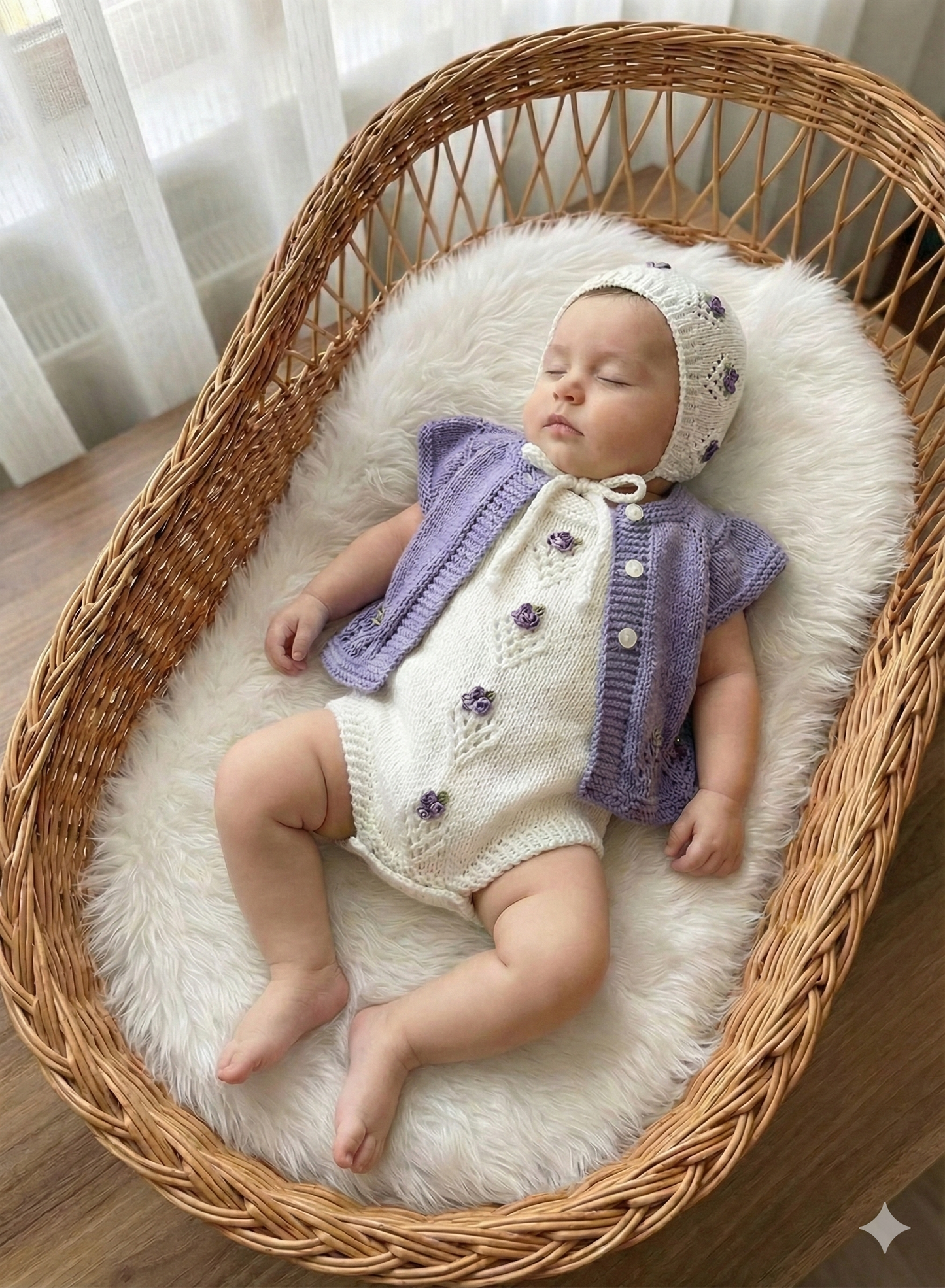 "Isabelle” 4 Piece Knitting pattern set for Reborn doll 16 -22” or 0-3 Month Old Baby