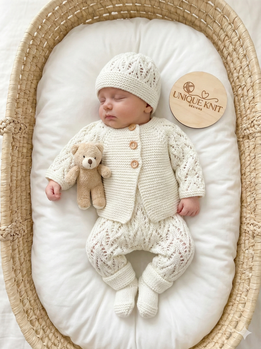"Maple” 4 Piece Set Knitting pattern for Reborn doll 16-22” or 0-3 Mth Old Baby