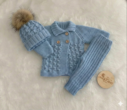 "Poinsettia” Cosy coat and legging set Knitting pattern for Reborn doll 16 -22” or 0-3 Mth Old Baby