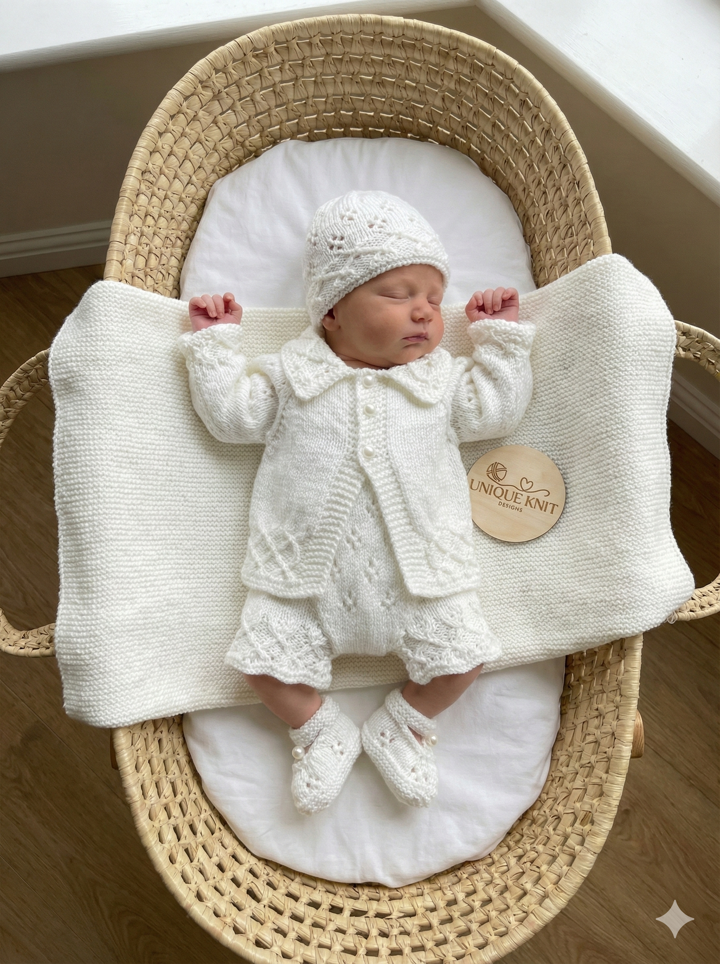 "Iris” cardigan Knitting pattern for Reborn doll 16 -22” or 0-3 Mth Old Baby