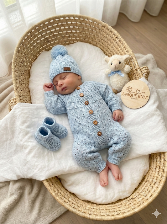 "Opal” Romper Knitting pattern for Reborn doll 16 -22” or 0-3 Mth Old Baby