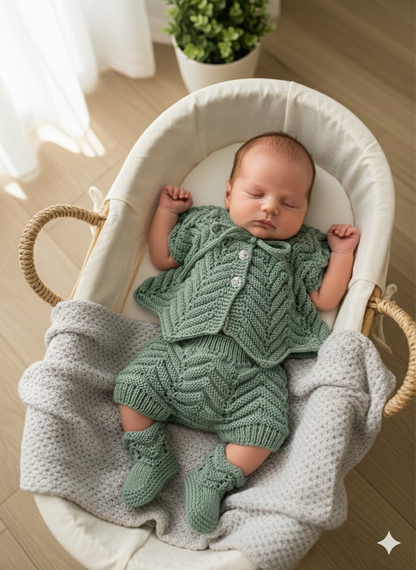 "Angelica” Multi-piece Knitting pattern for Reborn doll 16 -22” or 0-3 Month Old Baby