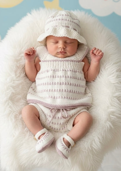 "Brook” 5 piece knitting pattern set for a reborn doll 16 -22” or 0-3 Month Old Baby