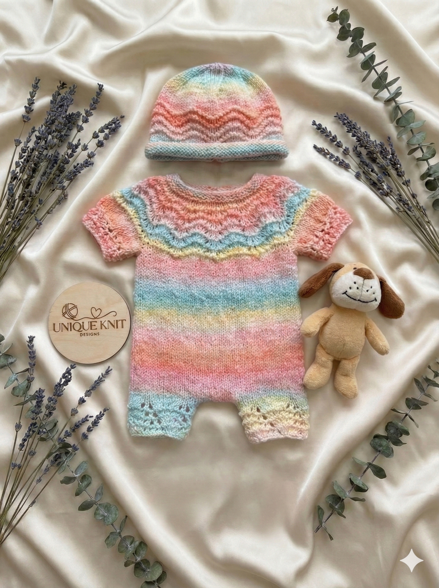 "Jasmine ” Romper Knitting pattern for Reborn doll 16 -22” or 0-3 Mth Old Baby