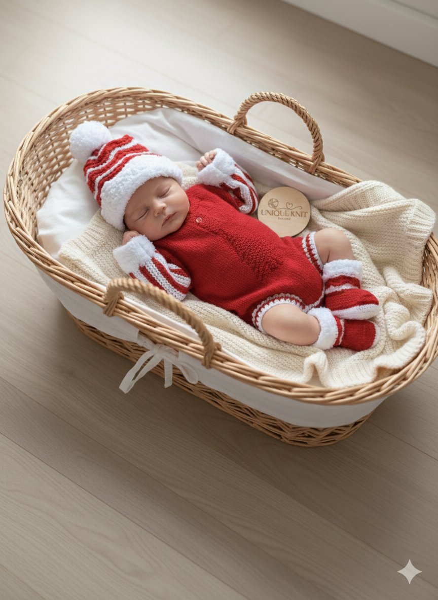 "Jingle Bells” Romper Knitting pattern for Reborn doll 16 -22” or 0-3 Month Old Baby