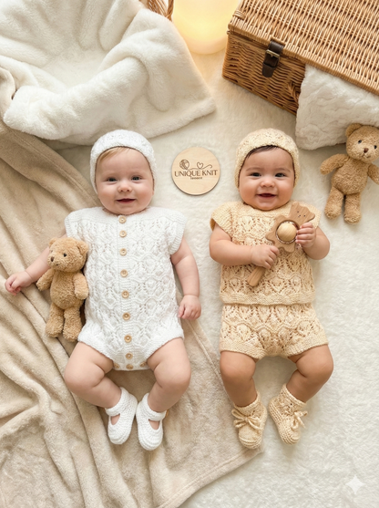 "Zara ” Multi Piece set knitting pattern for reborn doll 16-22" or 0-3 month old baby