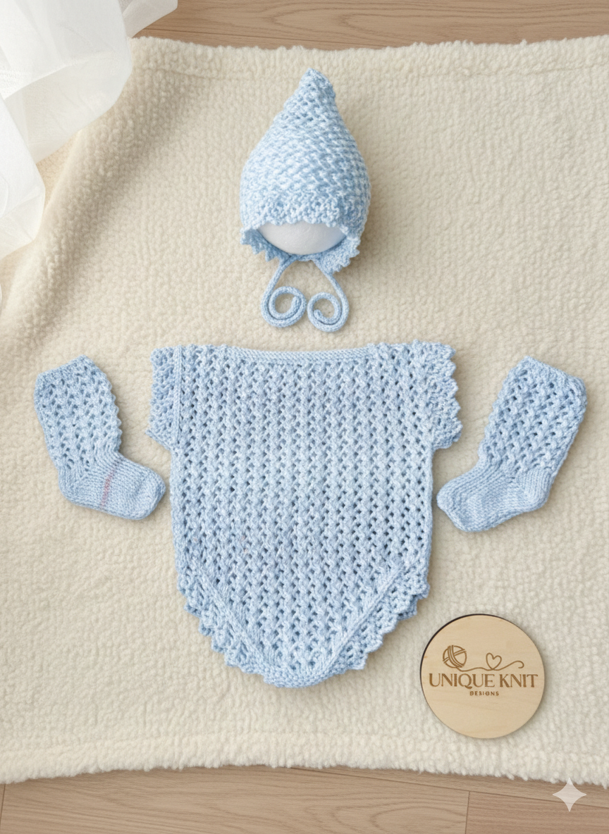 "Macey” Romper Knitting pattern for Reborn doll 18 -24” or 0-6 Month Old Baby
