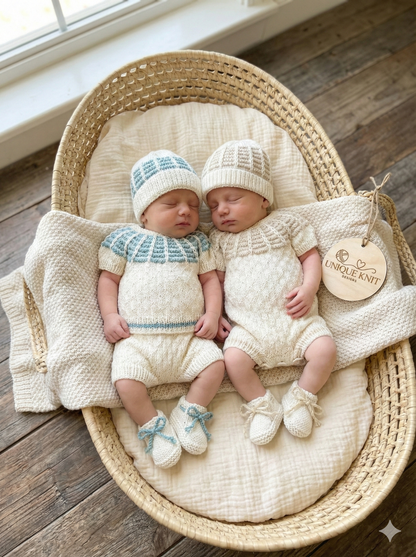 "Isaac” Multi Piece set knitting pattern for reborn doll 16-22" or 0-3 month old baby