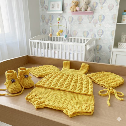 "Misty” 4 Piece Set Knitting pattern for Reborn doll 16-22” or 0-3 Month Old Baby