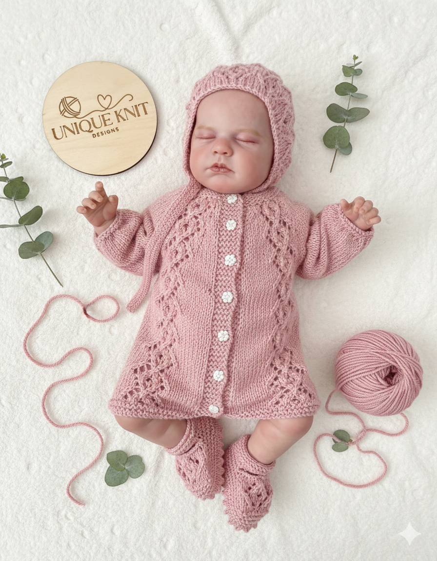 "Annabelle" Romper knitting pattern for reborn doll 16-22" or 0-3 Month old baby