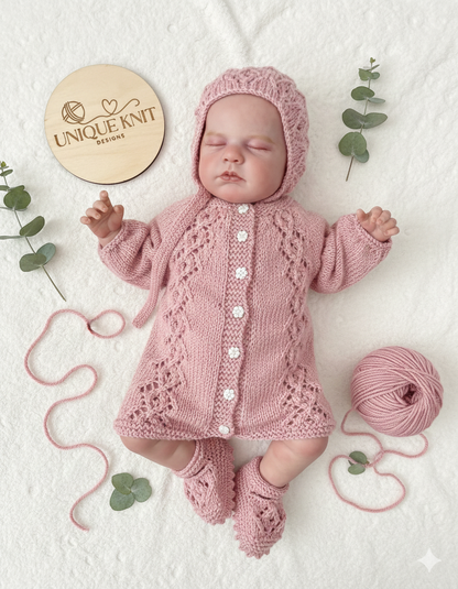 "Annabelle" Romper knitting pattern for reborn doll 16-22" or 0-3 Month old baby