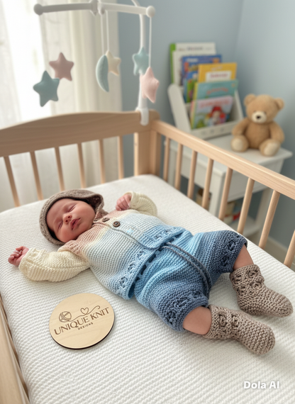 "Rainbow” Multi Piece set knitting pattern for reborn doll 16-22" or 0-3 month old baby