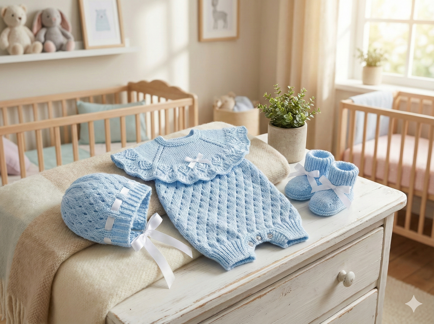 "Crystal” Romper Knitting pattern for Reborn doll 16 -22” or 0-3 Mth Old Baby