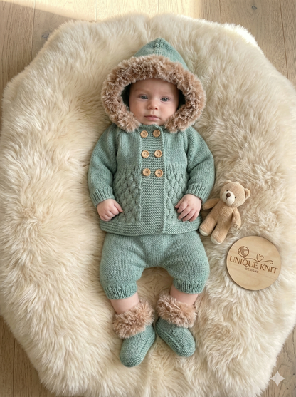 "Sage” 4 Piece Set Knitting pattern for Reborn doll 16-22” or 0-3 Mth Old Baby