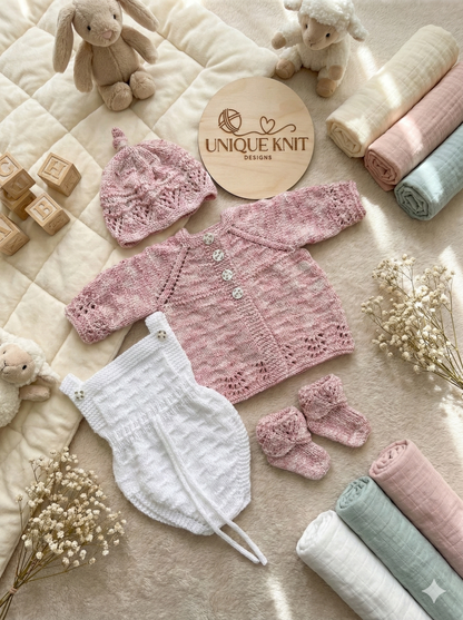 "Windsor” 4 Piece Set Knitting pattern for Reborn doll 16-22” or 0-3 Month Old Baby
