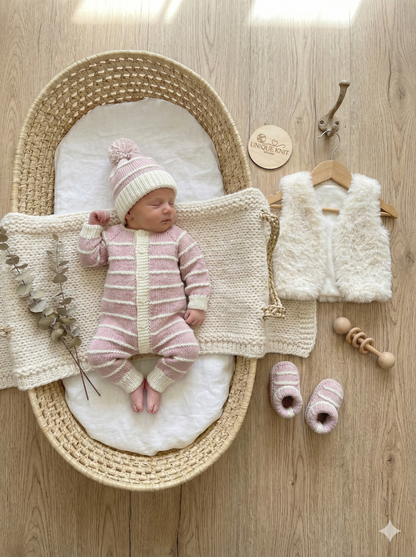 "Garnet” 4 Piece Set Knitting pattern for Reborn doll 18-22” or 0-3 Mth Old Baby