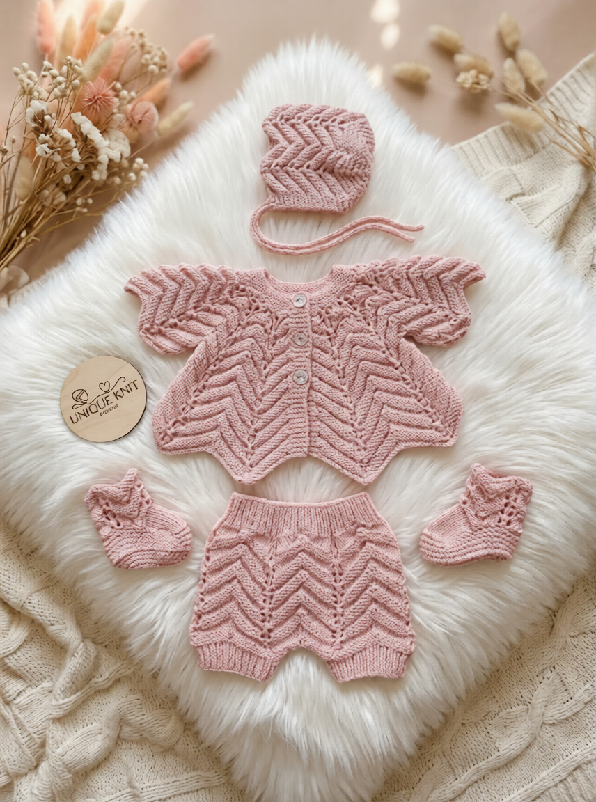 "Angelica” Multi-piece Knitting pattern for Reborn doll 16 -22” or 0-3 Month Old Baby