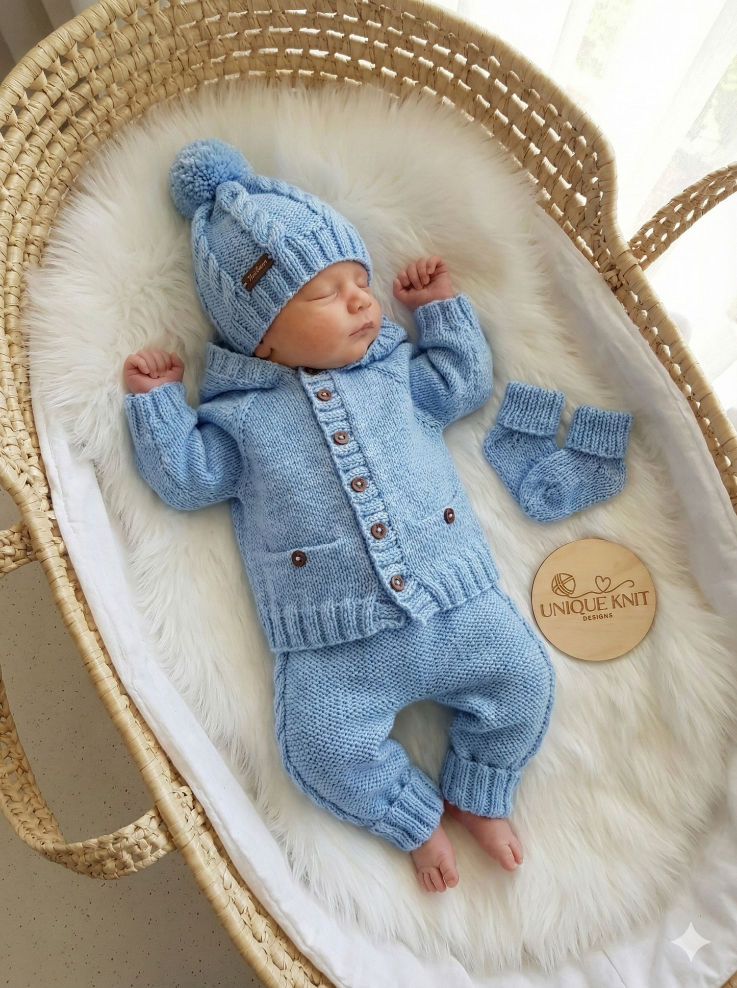 "Clay” 4 Piece Set Knitting pattern for Reborn doll 16-22” or 0-3 Month Old Baby