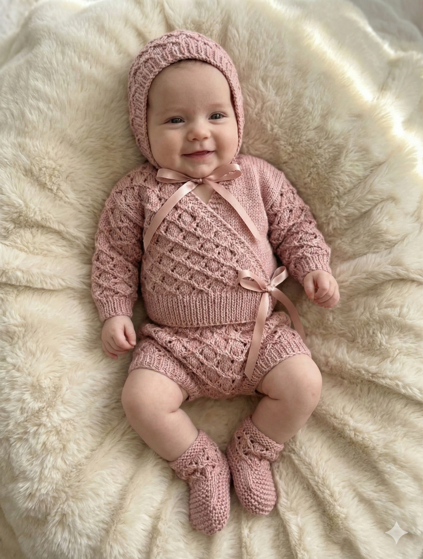 "Caraway” 4 Piece Set Knitting pattern for Reborn doll 16-22” or 0-3 Month Old Baby