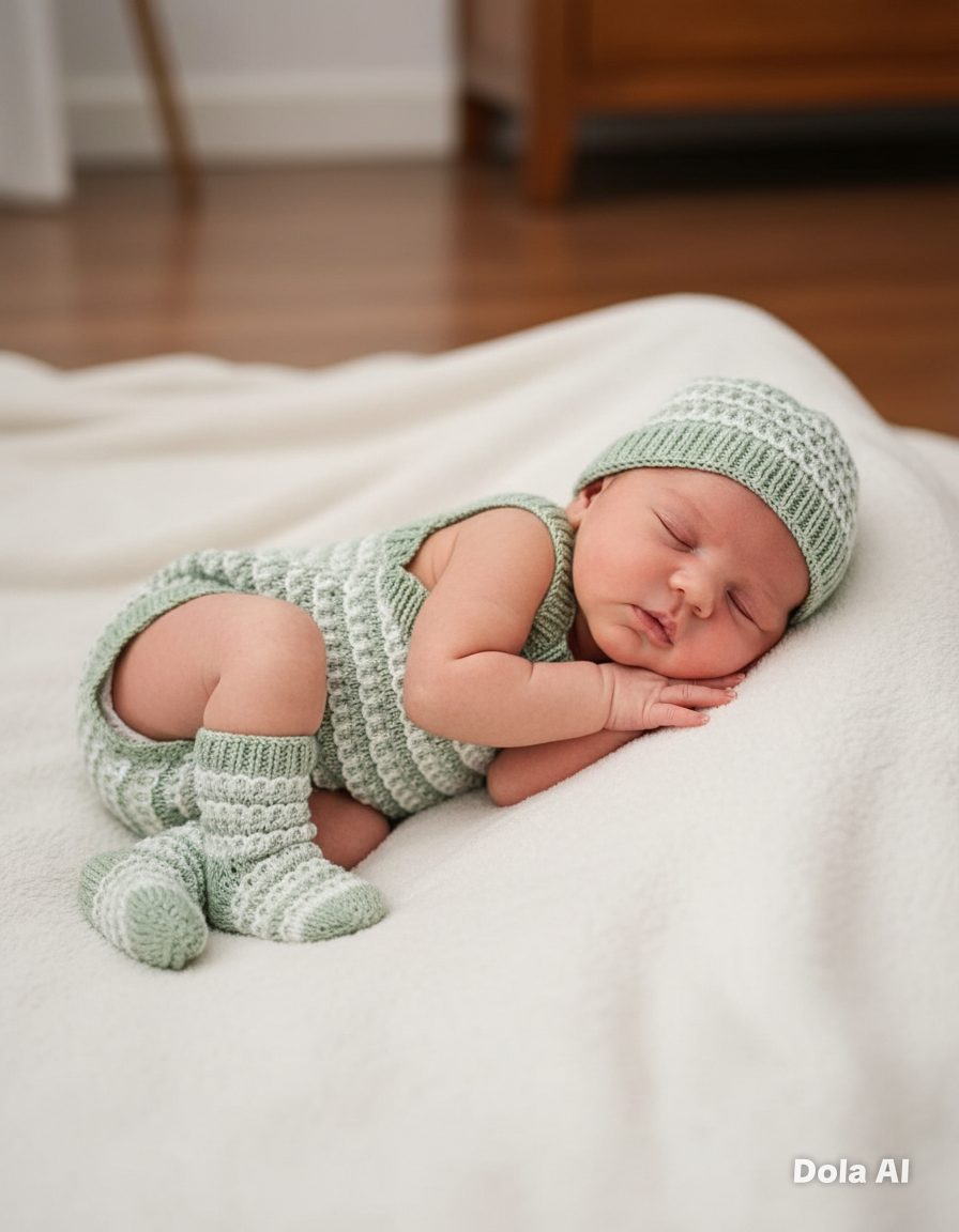 "Kiwi” Romper Knitting pattern set for Reborn doll 16 -22” or 0-3 Month Old Baby