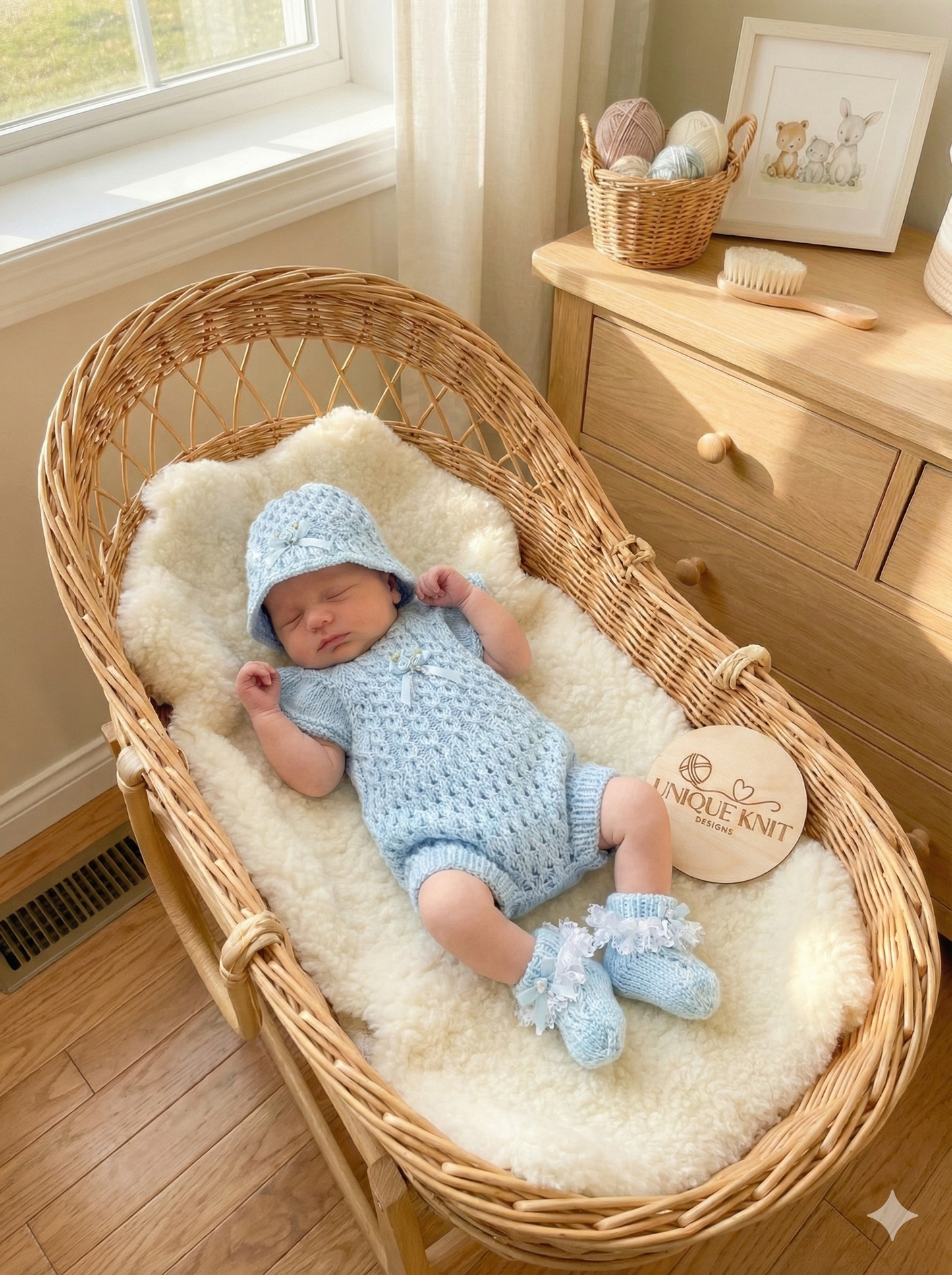"Ruffle” Romper Knitting pattern for Reborn doll 16 -22” or 0-3 Month Old Baby
