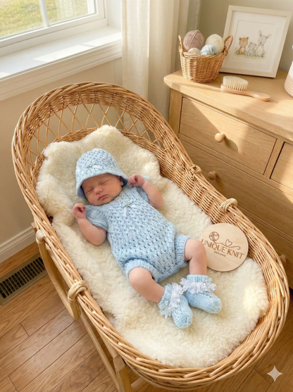 "Ruffle” Romper Knitting pattern for Reborn doll 16 -22” or 0-3 Month Old Baby
