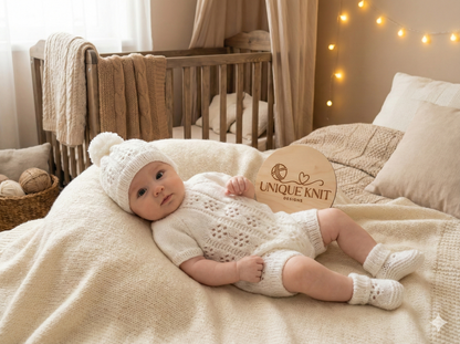 "Bounty” Romper Knitting pattern for Reborn doll 16 -22” or 0-3 Mth Old Baby